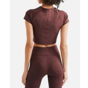 NWOT We Over Me active tee, legging and short set